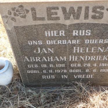 LEWIS Jan Abraham 1911-1978 &amp; Helena Hendrieka 1914-1991