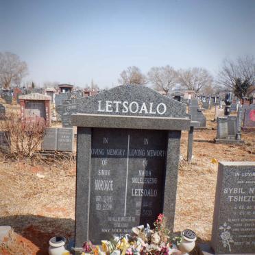 LETSOALO Simon Morokoe 1953-1995 &amp; Maria Molelekeng 1955-20?0