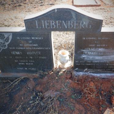 LIEBENBERG Henry Hoover 1928-2000 &amp; Elizabeth Susanna 1934-