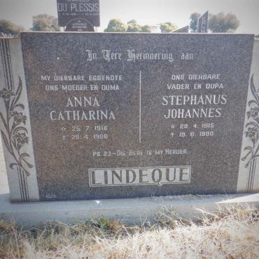 LINDEQUE Stephanus Johannes 1915-1990 &amp; Anna Catharina 1916-1986