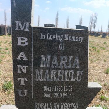 MBANTU Maria Makhulu 1950-2010