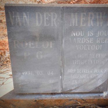 MERWE Roelof P.G., van der 1931-2003