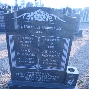 MERWE Izak Francois, van der 1922-2003 &amp; Johanna Jacomina 1927-2017