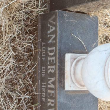 MERWE Carl J., van der 1892-1975 &amp; Elizabeth J. 1903-1981