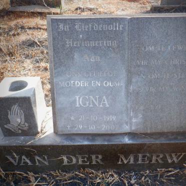 MERWE Igna, van der 1919-2002