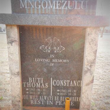 MNGOMEZULU Buti Thomas 1943-2011 &amp; Constance 1946-2013
