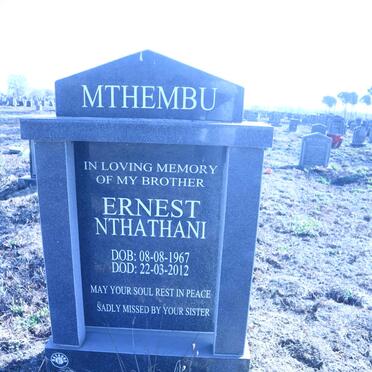 MTHEMBU Ernest Nthathani 1967-2012