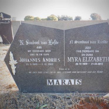 MARAIS Johannes Andries 1919-1982 &amp; Myra Elizabeth 1928-2013