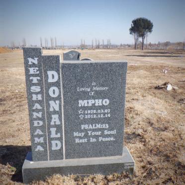 NETSHANDAMA Donald Mpho 1975-2012