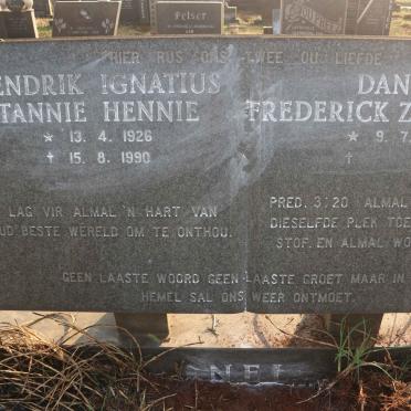 NEL Daniel Frederick Zacharias 1929- &amp; Hendrik Ignatius 1926-1990