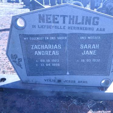 NEETHLING Zacharias Andreas 1923-1998 &amp; Sarah Jane 1932