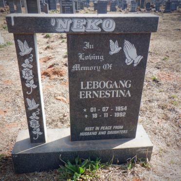 NEKO Lebogang Ernestina 1954-1992