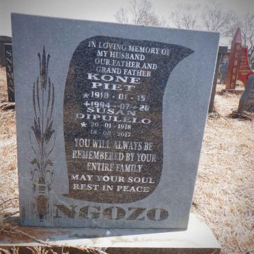 NGOZO Kone Piet 1918-1994 &amp; Susan Dipulelo 1918-2017