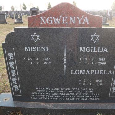 NGWENYA Mgilija 1915-2006 &amp; Lomaphela 1918-1998 :: NGWENYA Miseni 1938-2006