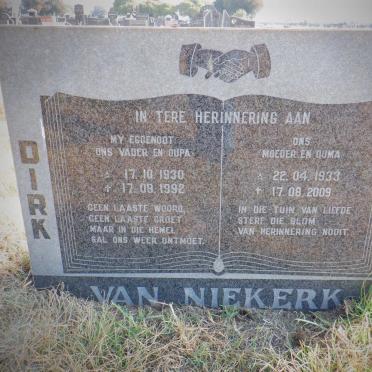 NIEKERK Dirk, van 1930-1992 &amp; Tokkie 1933-2009