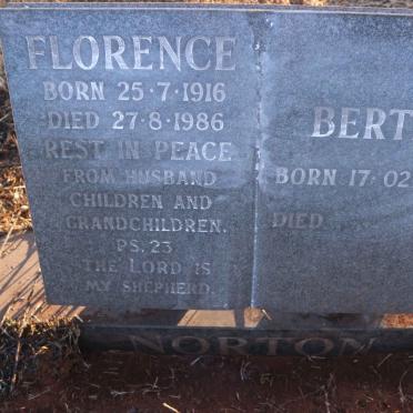 NORTON Bertie 1912- &amp; Florence 1916-1986