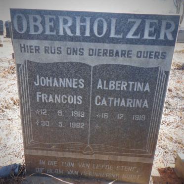 OBERHOLZER Johannes Francois 1919-1982 &amp; Albertina Catharina 1919-
