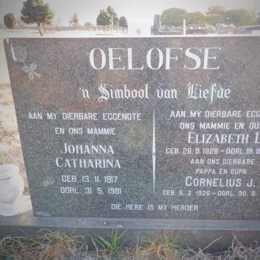 OELOFSE Cornelius J. 1926-2004 &amp; Elizabeth L. 1928-1996 :: OELOFSE Johanna Catharina 1917-1981