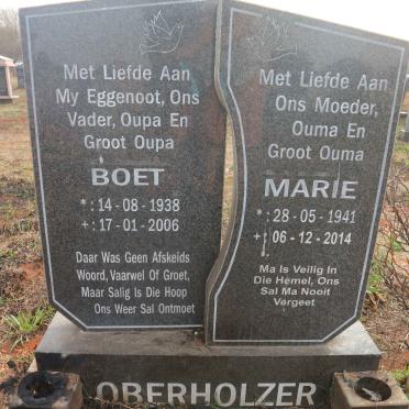 OBERHOLZER Boet 1938-2006 &amp; Marie 1941-2014 
