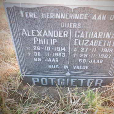 POTGIETER Alexander Philip 1914-1983 &amp; Catharina Elizabeth G. 1919-1987