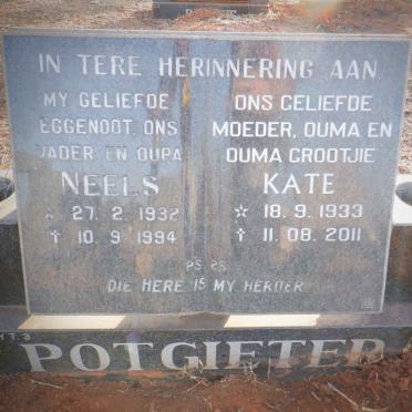 POTGIETER Neels 1932-1994 &amp; Kate 1933-2011