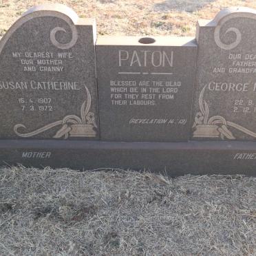 PATON George Harry 1900-1974 &amp; Susan Catherine 1907-1972
