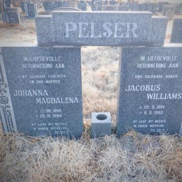 PELSER Jacobus Williams 1914-1993 &amp; Johanna Magdalena 1909-1990