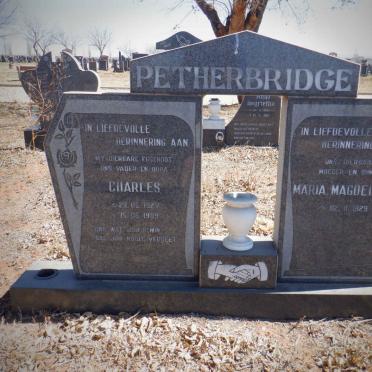 PETHERBRIDGE Charles 1927-1989 &amp; Maria Magdalena 1929-
