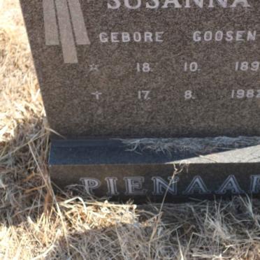 PIENAAR Lazyja Susanna nee GOOSEN 1893-1982