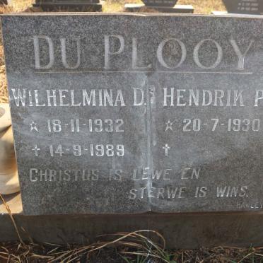 PLOOY Hendrik P., du 1930- &amp; Wilhelmina D. 1932-1989