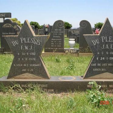 PLESSIS F.W.J., du 1912-1978 &amp; J.A.E. 1905-1987