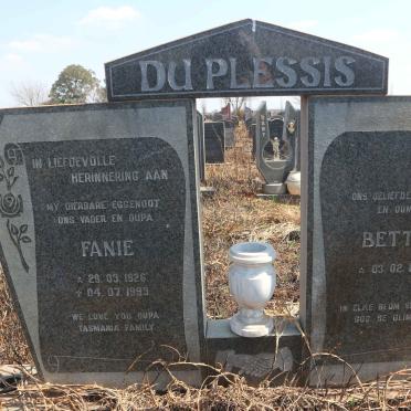 PLESSIS Fanie, du 1926-1993 &amp; Bettie 1927-