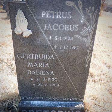PRETORIUS Petrus Jacobus 1924-1980 &amp; Gertruida Maria Daliena 1930-1989