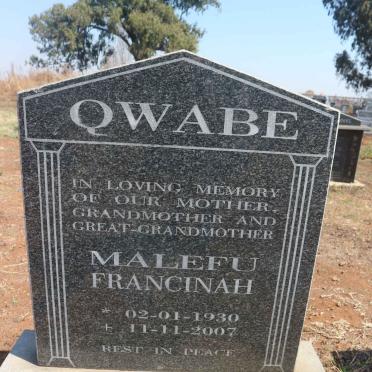 QWABE Malefu Francinah 1930-2007