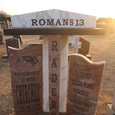 RADEBE Raymond Vusumuzi 1944-2016 :: RADEBE Churchill 1976-1997