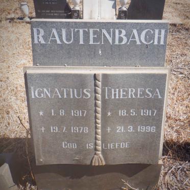 RAUTENBACH Ignatius 1917-1978 &amp; Theresa 1917-1996