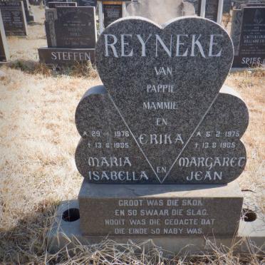 REYNEKE Maria Isabella 1976-1995 :: REYNEKE Margaret Jean 1975-1985