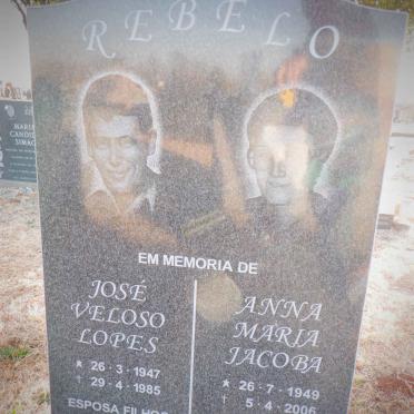 REBELO Jose Veloso Lopes 1947-1985 &amp; Anna Maria Jacoba 1949-2006