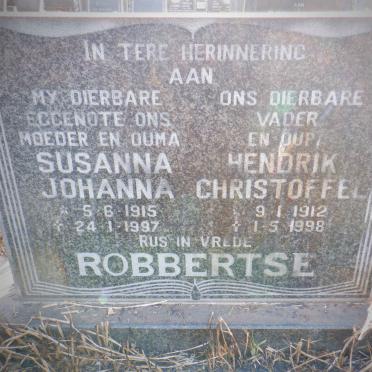 ROBBERTSE Hendrik Christoffel 1912-1998 &amp; Susanna Johanna 1915-1997