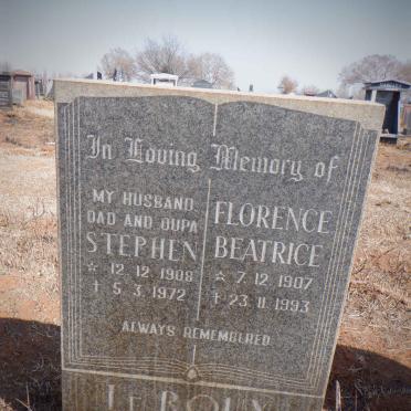 ROUX Stephen, le 1908-1972 &amp; Florence Beatrice 1907-1993