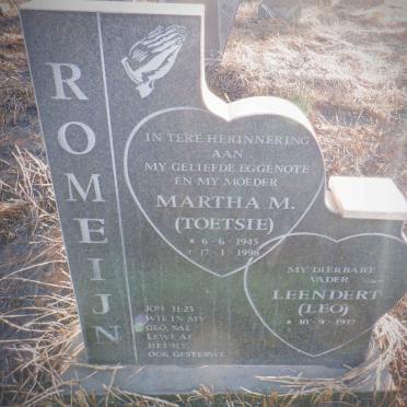 ROMEIJN Leendert 1937- &amp; Martha M. 1945-1998