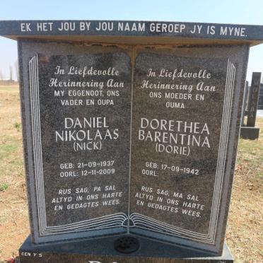ROOD Daniel Nikolaas 1937-2009 &amp; Dorothea Barentina 1942-