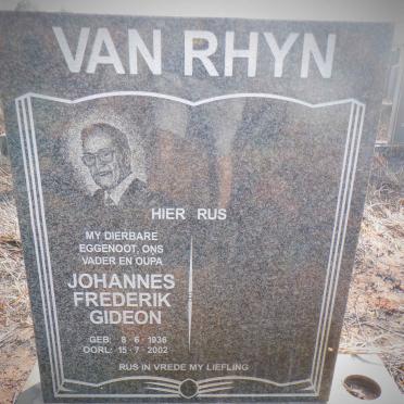 RHYN Johannes Frederik Gideon, van 1936-2002