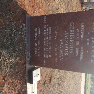 SAAIMAN Gerhardus Jacobus 1927-1987