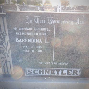 SCHNETLER Barendina L. 1905-1981