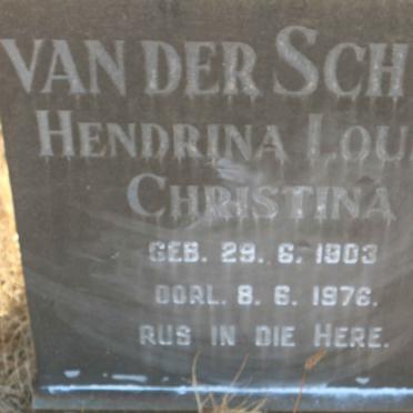SCHYFF Hendrina Louisa Christina, van der 1903-1976