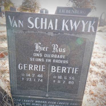 SCHALKWYK Gerrie, van  1946-1974 :: VAN SCHALKWYK Bertie 1955-1980