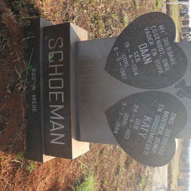 SCHOEMAN Daan 1914-1987 &amp; Katy 1913-1994