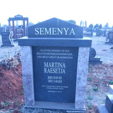 SEMENYA Martina Raesetja 1929-2018