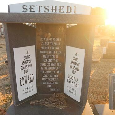 SETSHEDI Edward 1935-2000 &amp; Gloria Tsakani 1959-2019